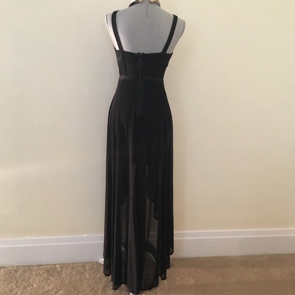 BLACK BANDAGE DRESS GOWN - Picture 3 of 8